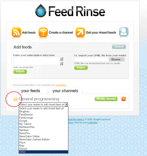 Feed Rinse screen shot