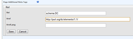 Add Meta Link for Dublin Core DC