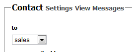 contact form recipient choices
