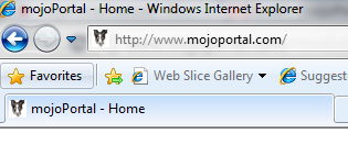 screen shot showing the favicon